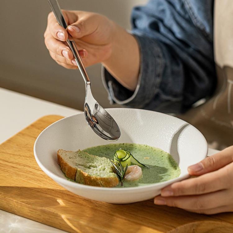 意高级西餐面碗大汤碗感日式盘子餐具摆盘沙拉碗高颜值家用斗笠碗