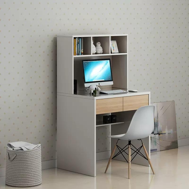简约学生学习桌北欧小户型儿童书桌书柜组合台式电脑桌书架带储物
