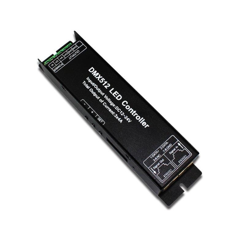 低压DMX512控台解码器LED灯带控制器RGBW灯条4通道DMX智能控台