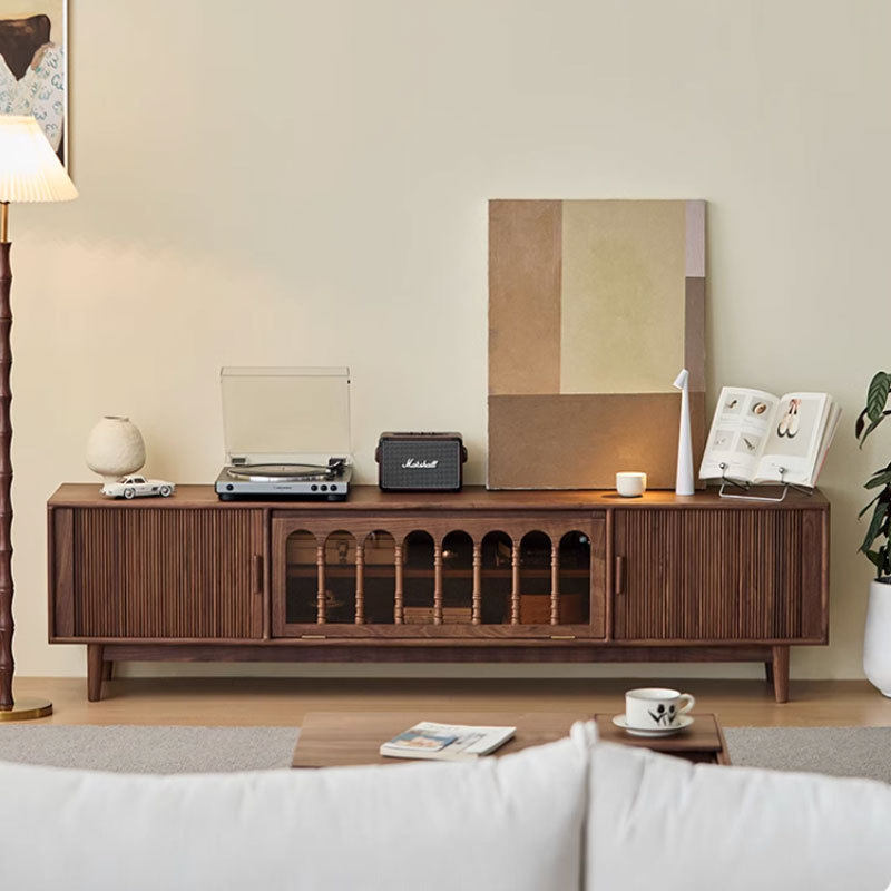 北美黑胡桃木电视柜北欧简约客厅家用法式复古实木电视柜2025新款