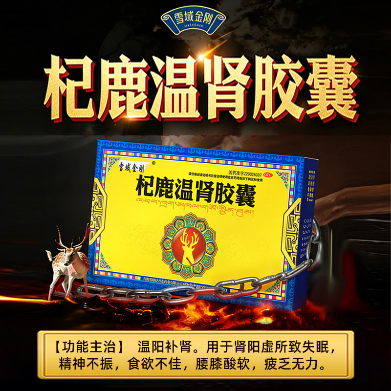 雪域金刚杞鹿温肾胶囊12粒温阳补肾失眠精神不振腰膝酸软疲乏无力