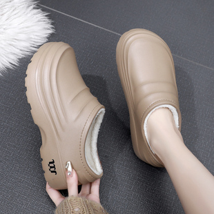 医护鞋 手术室医护人员专用防滑防水保暖加绒护士鞋 包跟棉拖鞋 冬季