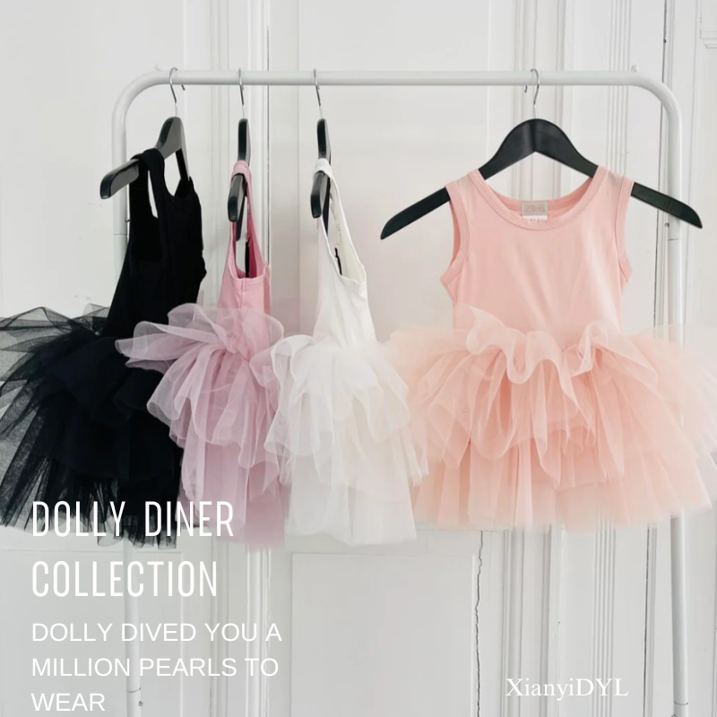 DOLLY25春夏新款女童复古棉质芭蕾舞裙蓬蓬裙tutu裙生日花童周岁