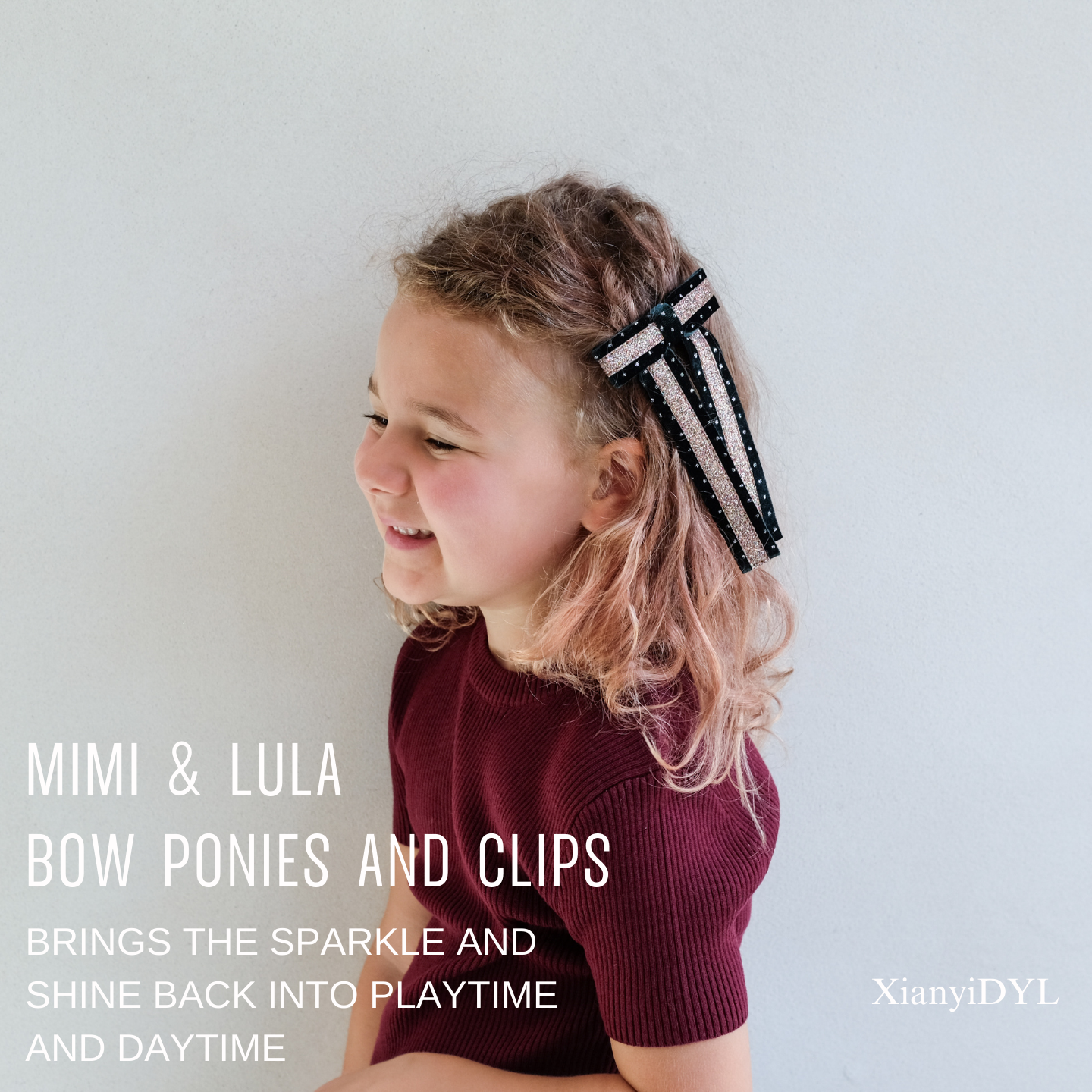 mimi&lula25新款女童女宝蝴蝶结发绳发卡发夹圣诞丝绒蝴蝶结发饰