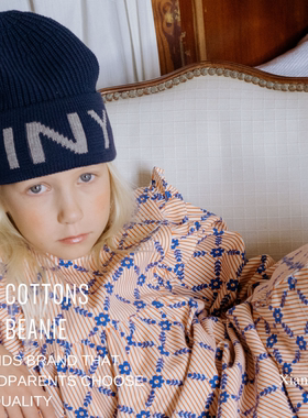 tinycottons25AW儿童秋冬TINY标志毛线帽男童女童保暖毛线帽百搭