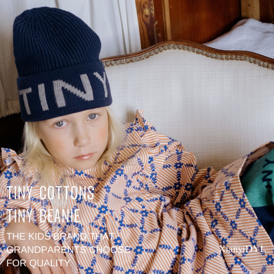 tinycottons25AW儿童秋冬TINY标志毛线帽男童女童保暖毛线帽百搭