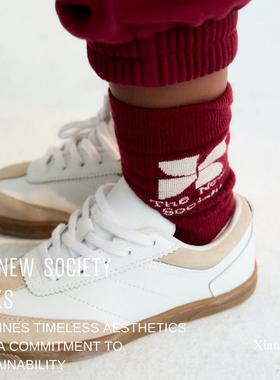 the new society25AW棉质高弹力中筒长袜TNS男童女童成人袜子秋冬