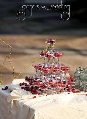 香槟塔玻璃杯婚礼酒杯塔庆功宴酒店酒杯放置庆祝宴香槟杯欧式酒塔