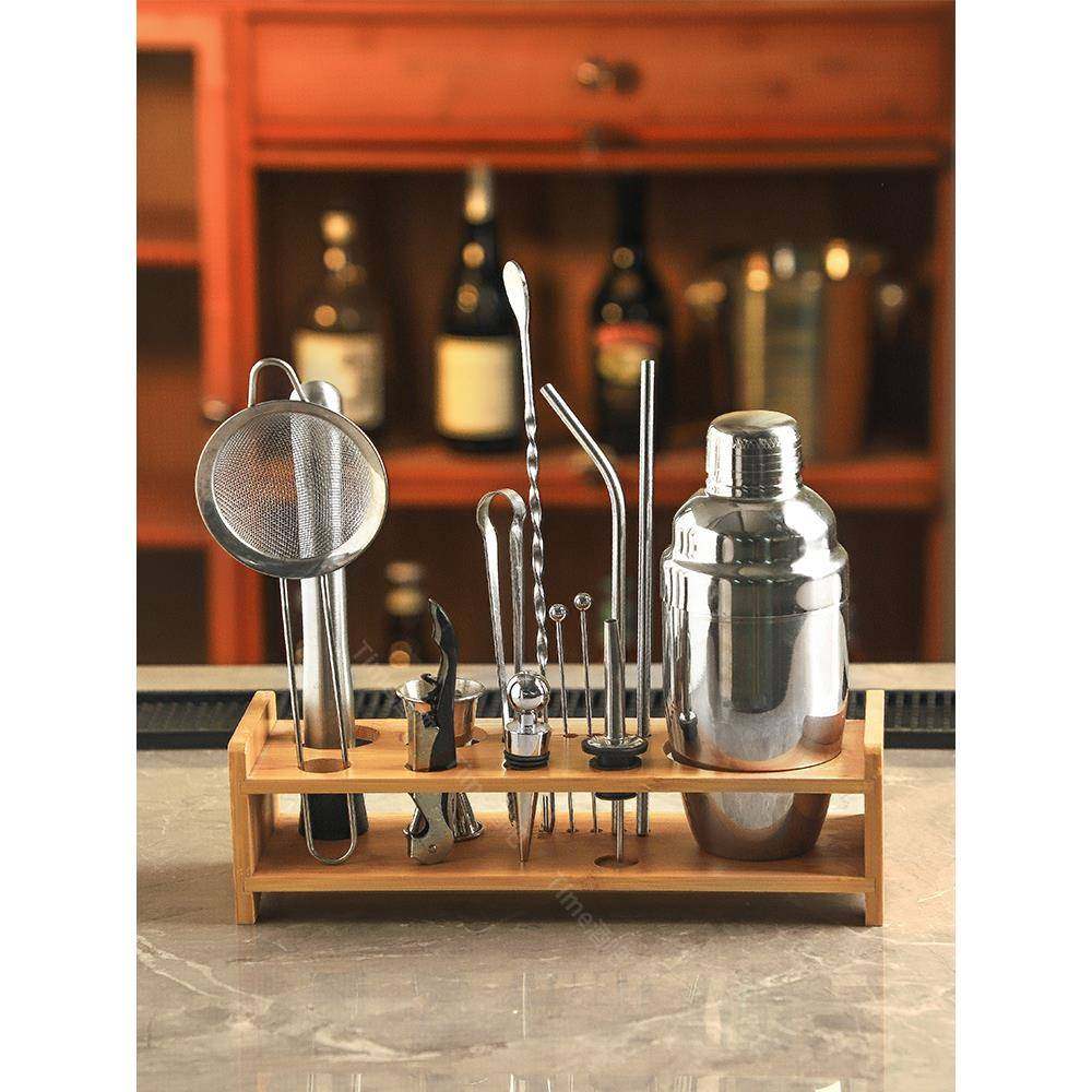 不锈钢调酒器玻璃雪克杯特调鸡尾酒杯组合套装调酒工具入门摇酒壶