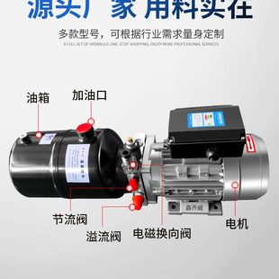 电动叉车堆高车升降机油缸油泵配件单项 220v家用380v液压动力单元