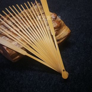 7寸8寸精工玉竹折扇手工扇骨苏工扇面水滴头文玩宣纸扇中国风扇子