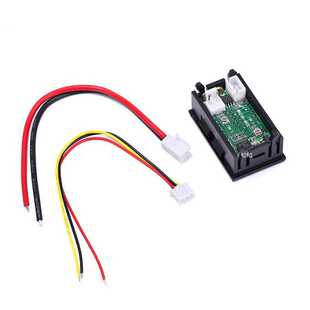 (红蓝10A)DC0-100V 10A LED直流双显示数字电压电流表头 带微调