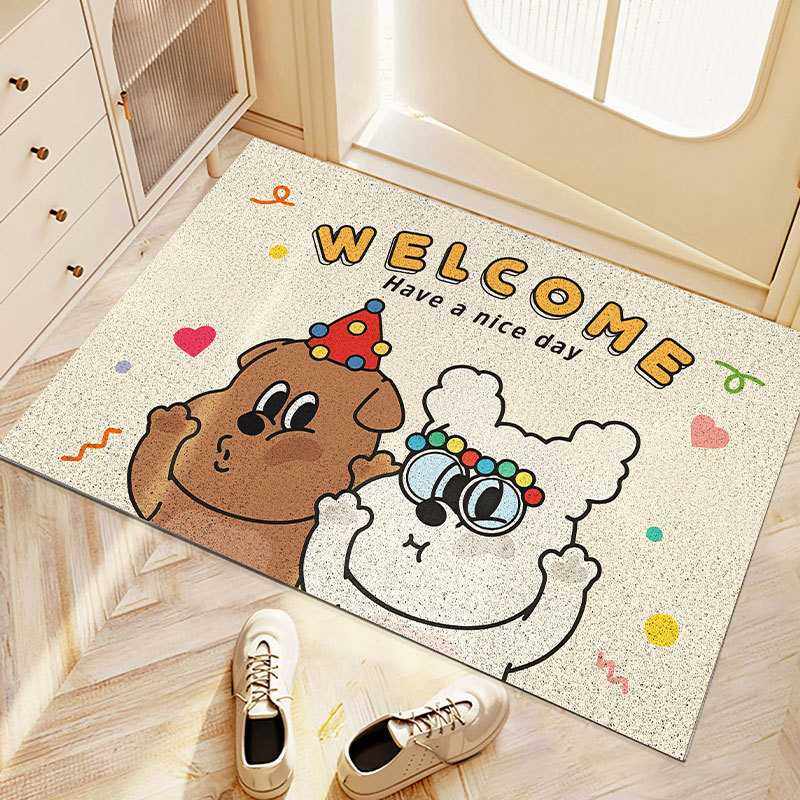 卡通狗入户门地垫可裁剪家用防滑脚垫丝圈除尘门垫玄关进门口地毯,居家布艺,入户地垫,淘宝优惠券,粉丝福利购,淘宝优惠卷