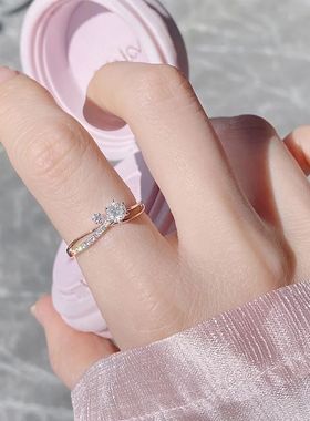 韩版新款星芒映月戒指温柔甜美超仙百搭小众设计感闺蜜礼物指环