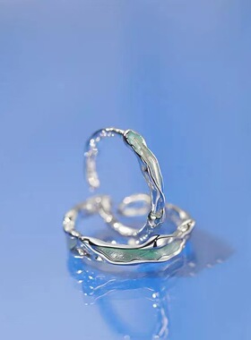 2024新款涟漪情侣款对戒小众设计高级感一对珐琅戒指情人节礼物