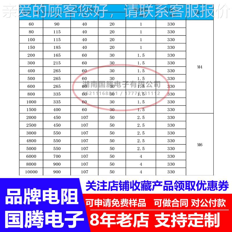 RXLG铝壳制动电阻器变频NEO1器车刹大率5000W 5KW 0.1RJ 功R 欧姆
