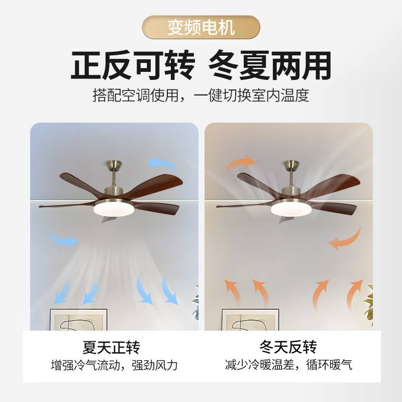 中古风扇灯2025新款客厅餐厅复古实木静音大气复古吊扇灯中山灯具