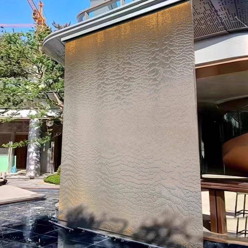 玻璃流水墙景户XAB隔断幕喷泉灯光室内玄入关庭院装饰造水水幕墙