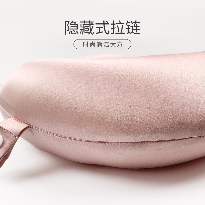丝便携式U型枕护颈飞机无品牌/枕真桑记棉蚕丝头脖子睡觉忆办公室