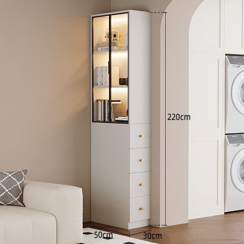 侧面纳抽拉柜客厅沙展发边柜侧柜墙SAK角柜带玻璃边门示柜收书柜