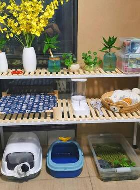 猫爬DQG架窝猫砂盆上方置层物架猫阳台高脚花笼架子多宠物用品收