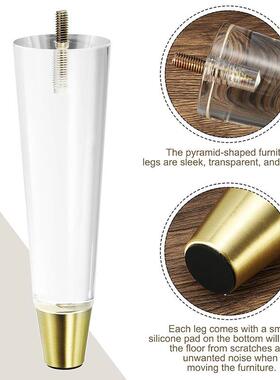 亚力沙发脚透明水晶克柱子桌脚腿垫高支撑茶璃几玻家具橱TXK柜脚