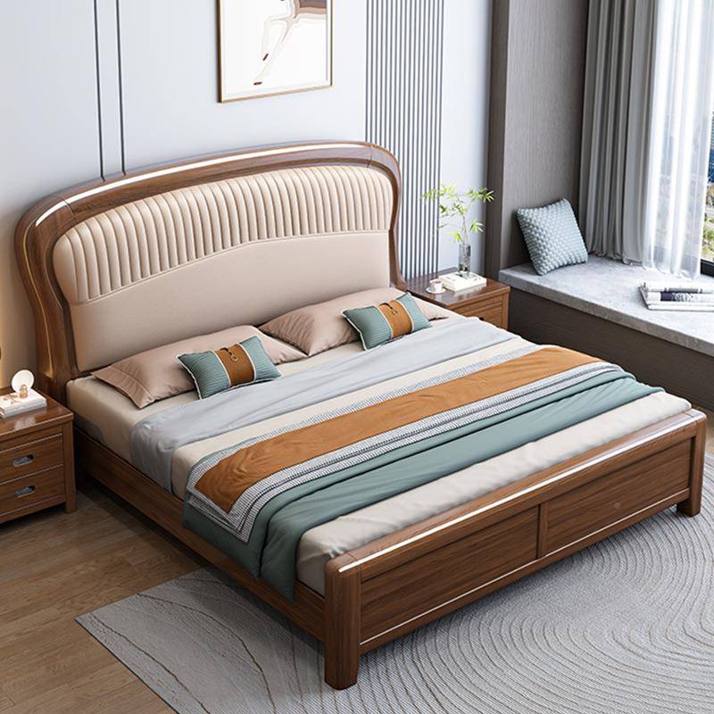 金无品牌/丝檀木实木米床.81米卧双人床1.5单人床新中式带软靠卧