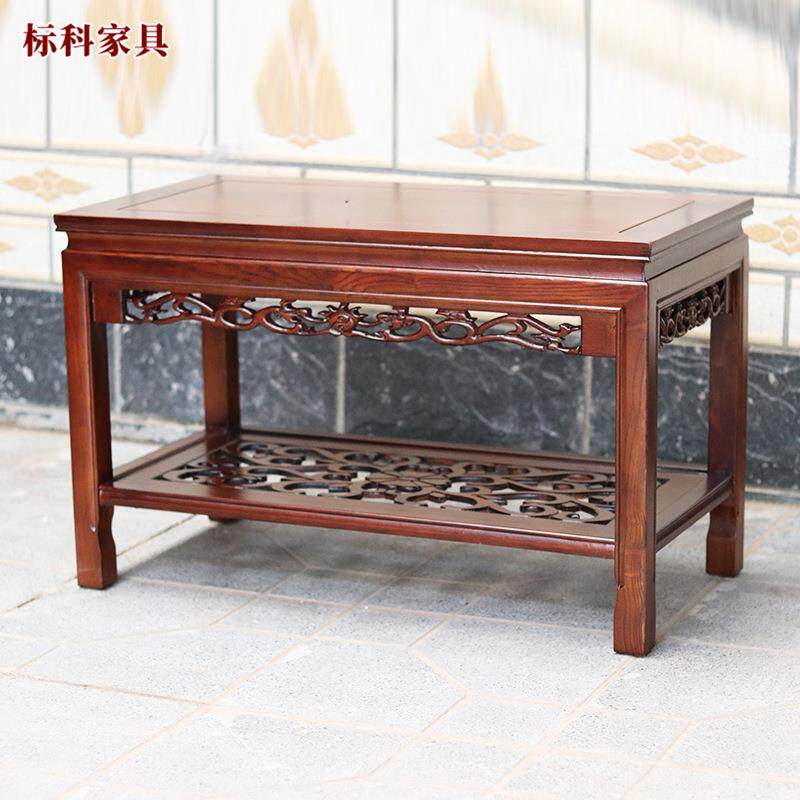 榆古KWQ简约百花桌盆景架奇石仿桌客厅室内木阳置物架新中式台茶