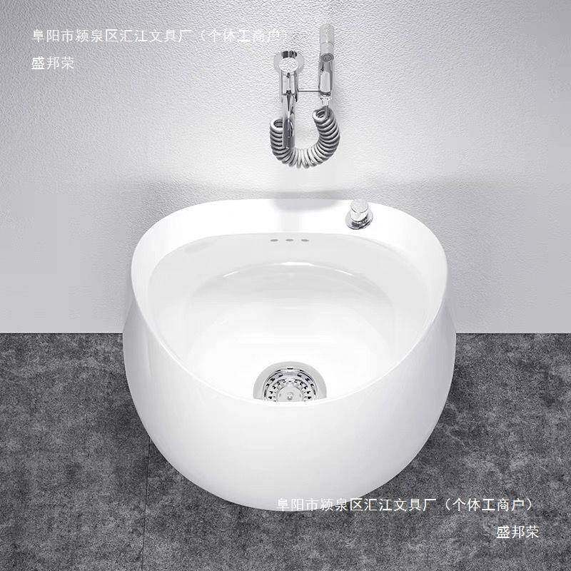户外拖把池椭圆形拖地盆家用阳台CLP蛋墩布池式落形地卫生间水池