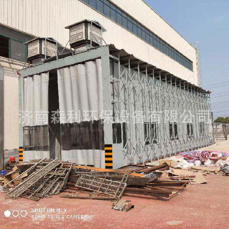 厂家可移伸动伸缩喷房动电伸缩蓬缩式喷漆房漆工业大型OQI伸缩房