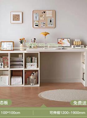 转角书桌家用学习桌台RBY子卧室女生角梳妆型书柜一体实木l拐电脑