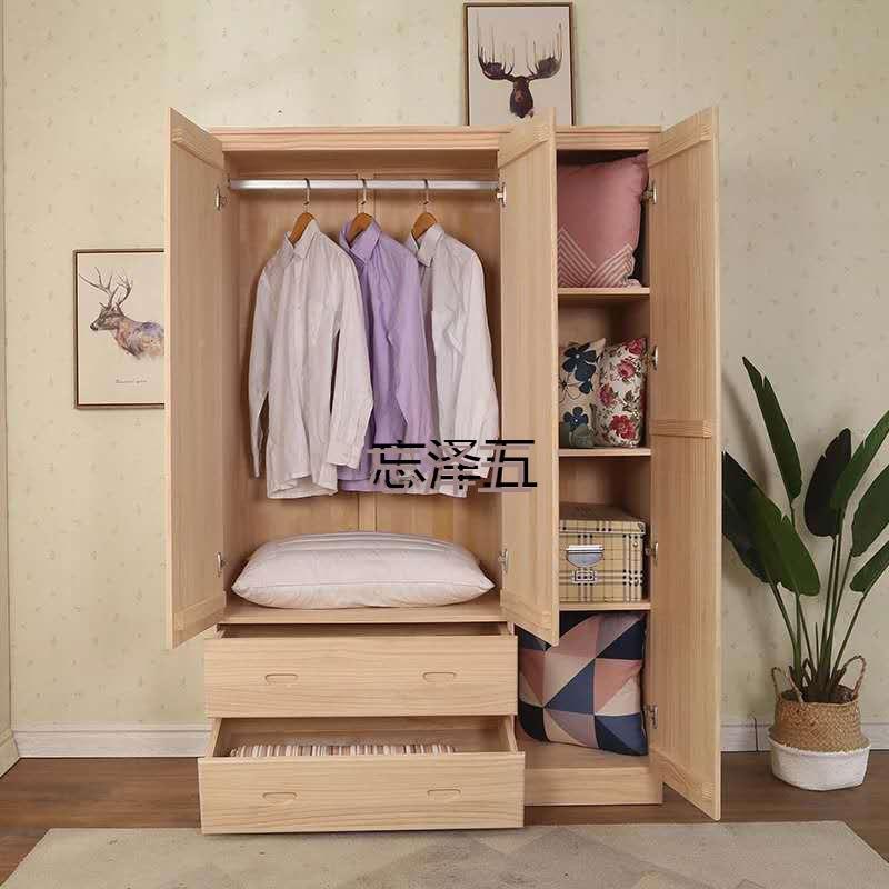 PCGS全木衣柜现简约代松木门双开卧室大衣柜环保实原木儿QFV童衣