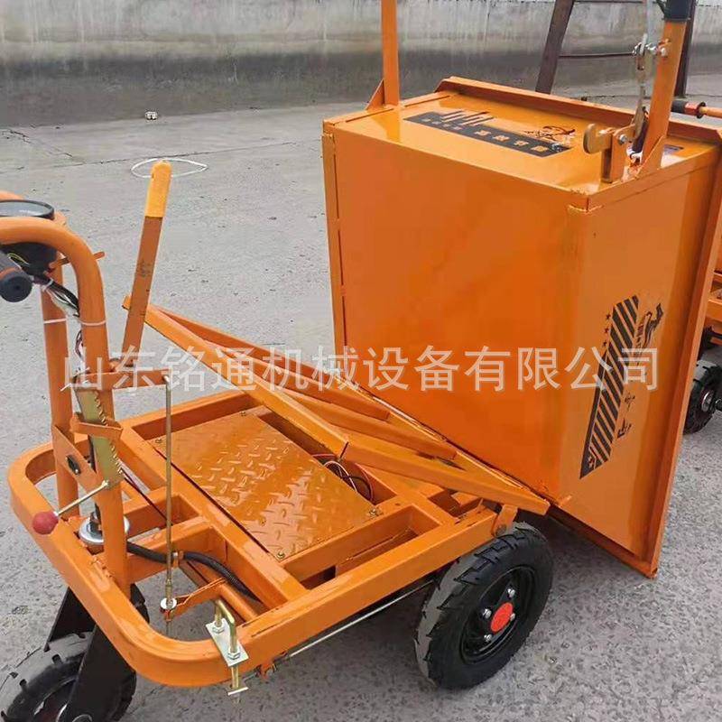建筑BCR车工地电动灰斗车型推拉砖简易工程拉沙手灰电动小翻斗车