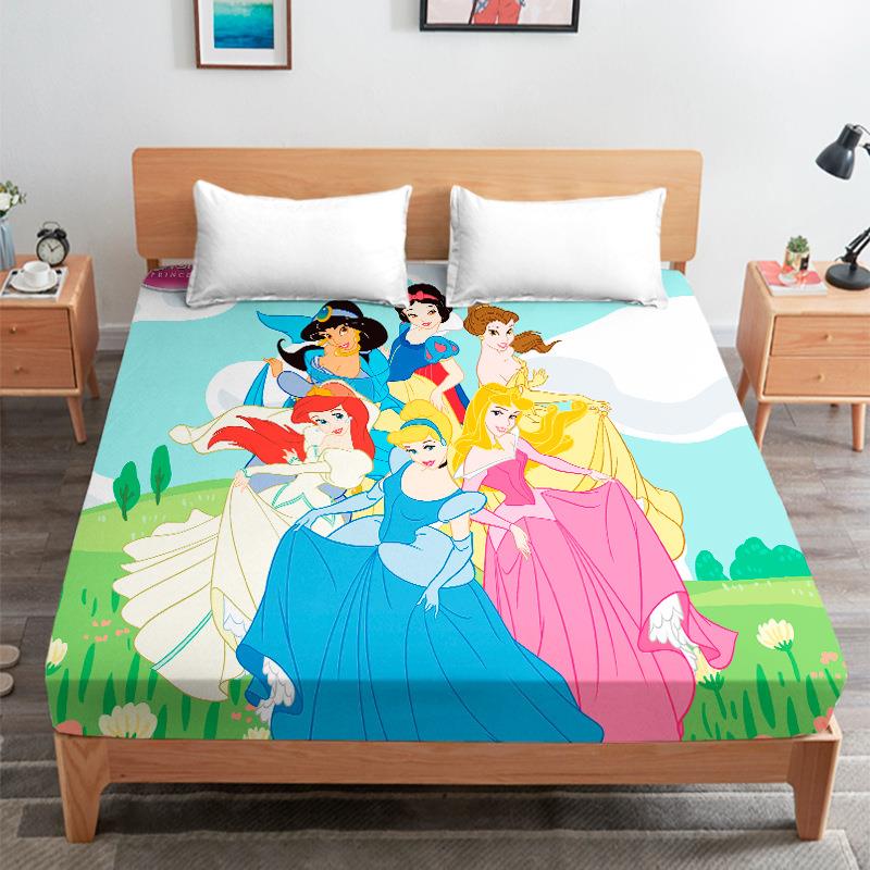 卡季通儿童白雪公主学生宿人单床笠美人鱼卧室双人LWW款可水洗舍