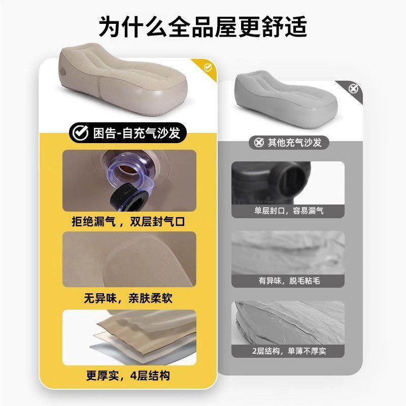 无品牌/单人充气床垫户动便携沙家用加厚气垫床打外地铺发全自露
