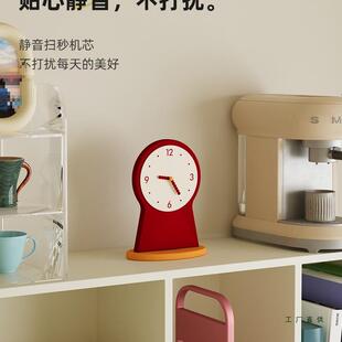 高颜值桌F985T6J8面钟摆件创意时台时钟客厅台摆钟小钟表桌面表床