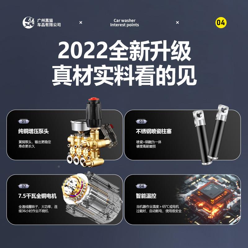 黑猫高压清洗机洗车洗机大0功率22v30NNRv地机水泵洗车商用水抢8