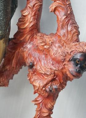 仿真外WG19286狐猴树脂动物工艺客厅阳台山花园庭院户假装饰模型