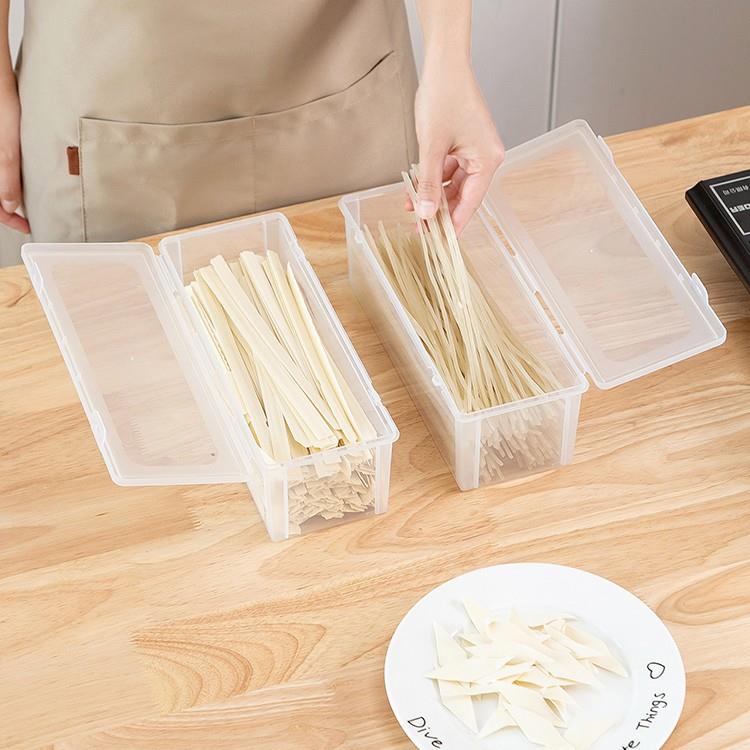 保鲜盒冰箱塑料面条收纳盒厨房.挂面UG长方形粮密封杂盒带盖..