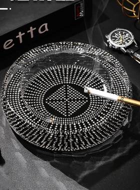 奢华镶钻水晶烟灰创意个性潮流时尚办欧客厅缸家AWU用公室式钉制