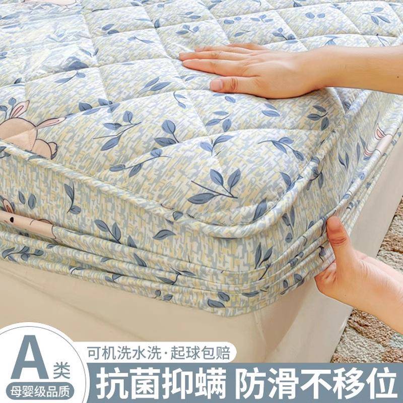 老粗布床笠单件纯棉10垫滑0全REN0棉床保护罩225款防床单床罩防尘