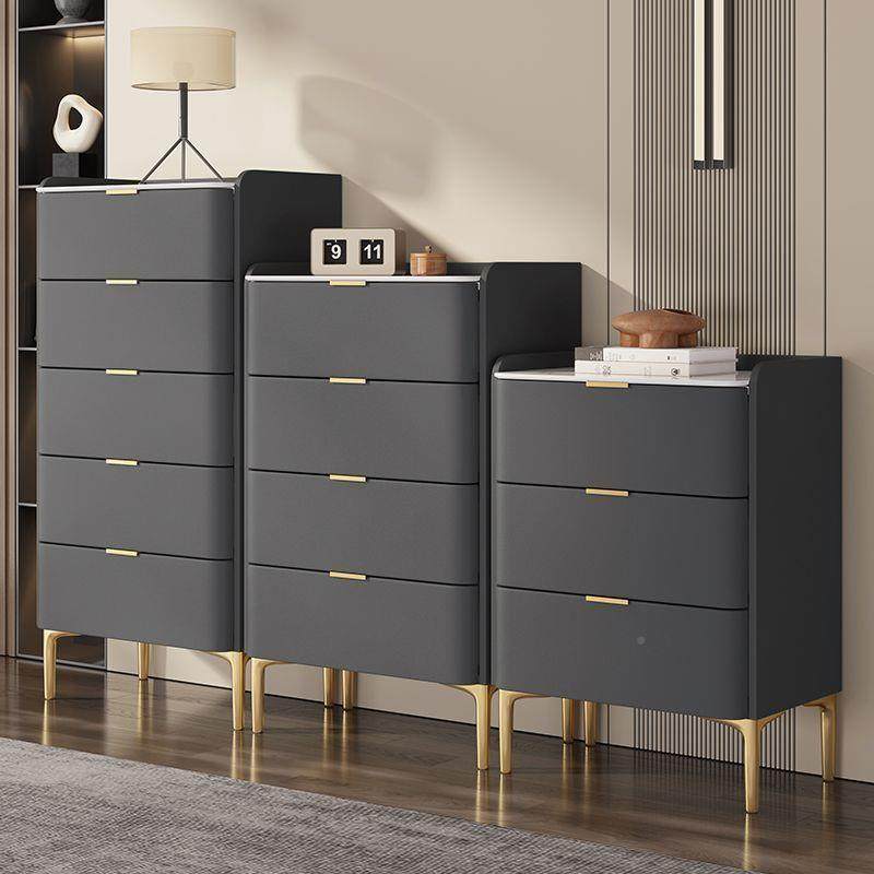 意岩板五斗柜客厅实木式轻现代简约卧奢室FZY屉储物抽收纳五斗橱