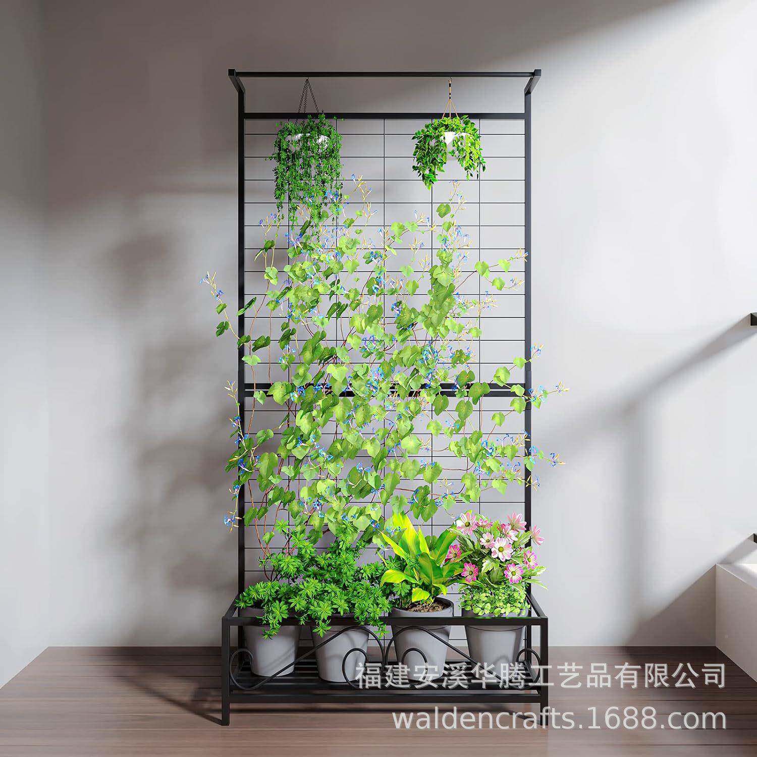 盆属室内外金铁制33706悬挂花盆格子架景装饰物攀岩植爬藤架