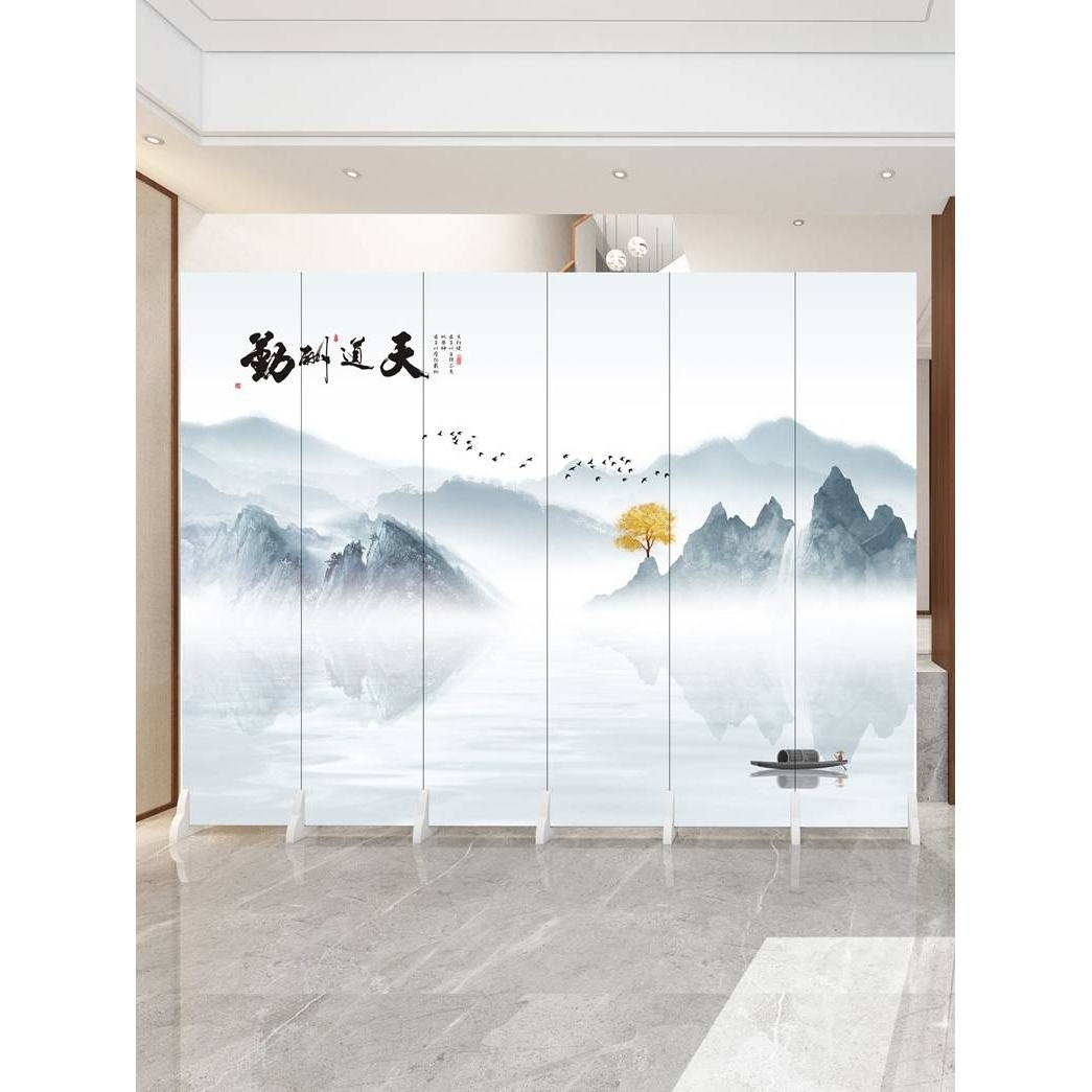 屏风隔断客厅简约现代办公室厕所防水遮挡墙折叠移动玄关布艺折屏
