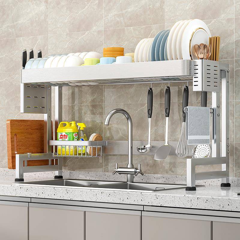 A9物JNCL304不房锈钢厨水槽水置架台面碗盘收纳架子池上放碗碟架