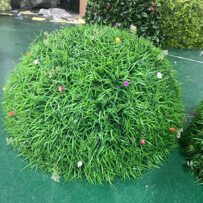 户外空绿植无品牌/井盖遮挡草装饰品仿真绿植大秧苗带花心球装饰