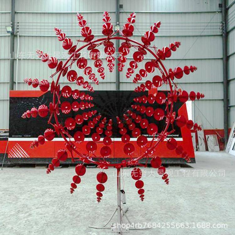 无穷大景观动雕塑广特色户风外不GSN锈钢风动雕塑风场能动态装置