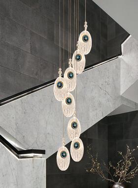 楼梯长吊灯创意复式l楼oft公寓装饰吊灯轻贝奢别墅壳无品牌/跃层