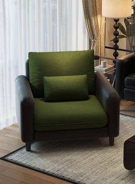 单人发椅小22085户型客厅轻奢复古单沙沙发酒椅民宿接待靠背座店