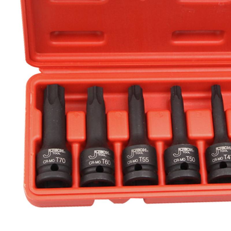 捷科FK1/2-T8S套筒风动梅花旋具长套筒1/2英寸铬钼钢8件套